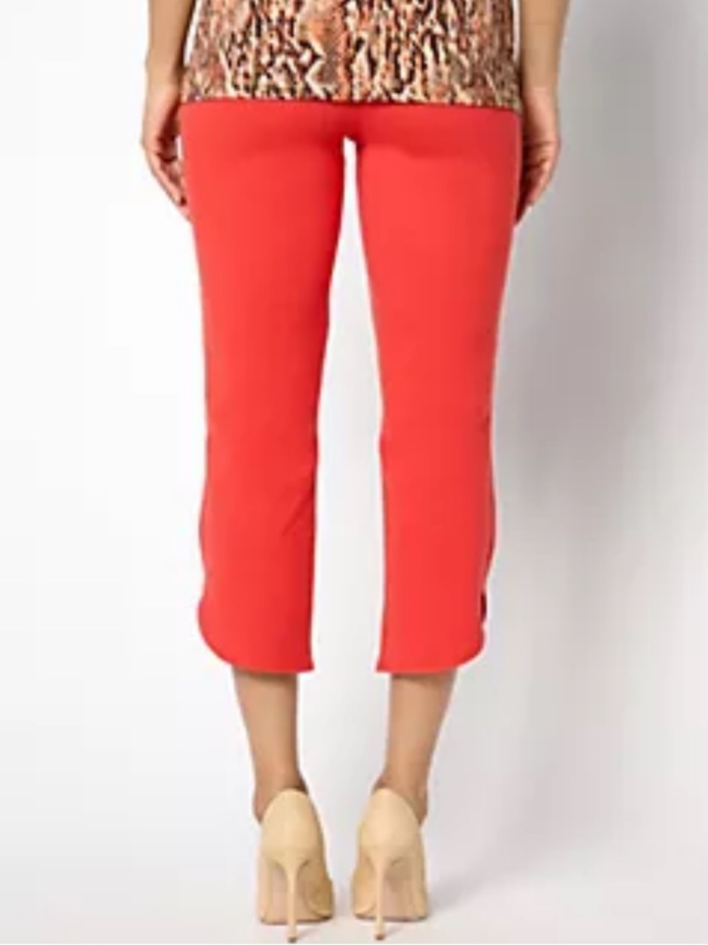 NWT Women With Control Crop Pants Stretchy Red Large Petite - Picture 3 of 15